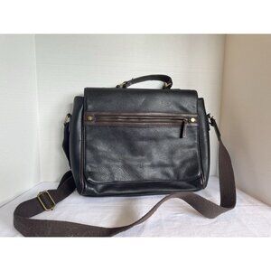 Men's Aldo Black / Brown Messenger Laptop Bag/ Brief Case Adjustable Strap